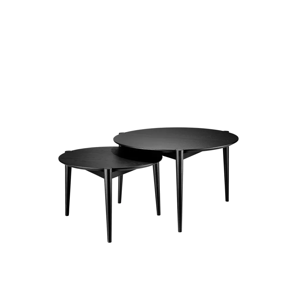 Sofaborde-Stine Lundgaard Weigelt D102 Søs - Sofabord - Eg - Jet Black - Ø70
