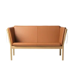 2 Personers Sofa-Erik Ole Jørgensen J148 - 2 pers. sofa - Eg - Cognac læder