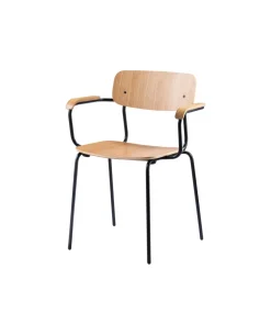 Spisebordsstole-Jakob Thau J183 - Holmen - Stabelstol m. armlæn - Stål - Eg