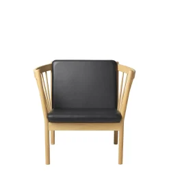 Lænestole-Erik Ole Jørgensen J146 - Lænestol - Eg - Sort læder