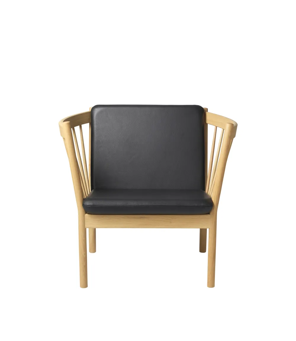 Lænestole-Erik Ole Jørgensen J146 - Lænestol - Eg - Sort læder