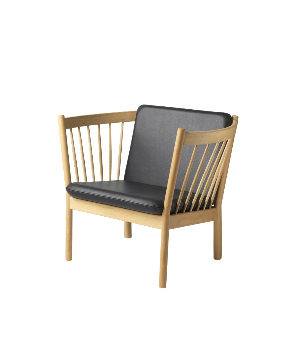 Lænestole-Erik Ole Jørgensen J146 - Lænestol - Eg - Sort læder