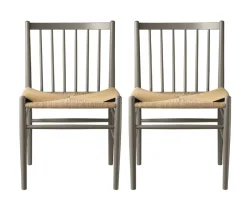 Spisebordsstole-Jørgen Bækmark J80 - Stol - 2 stk - Bøg - Moss Grey