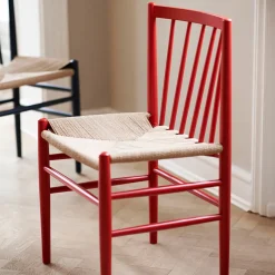 Spisebordsstole-Jørgen Bækmark J80 - Stol - 2 stk - Bøg - Ruby Red