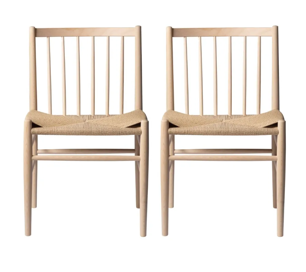 Spisebordsstole-Jørgen Bækmark J80 - Stol - 2 stk - Bøg - Sæbebehandlet