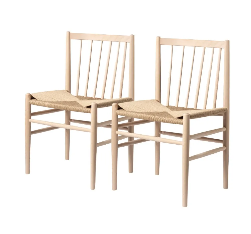 Spisebordsstole-Jørgen Bækmark J80 - Stol - 2 stk - Bøg - Sæbebehandlet