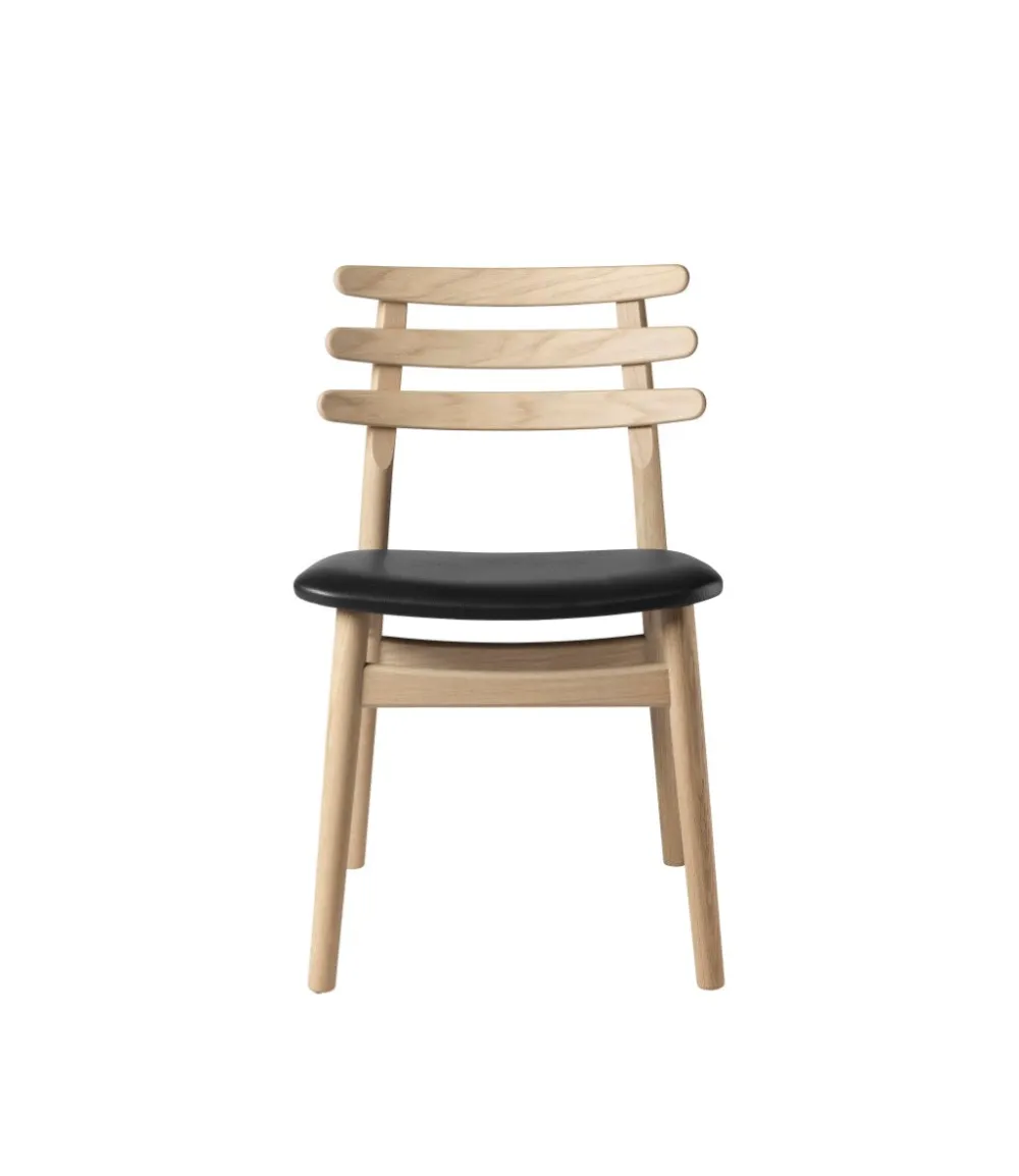 Spisebordsstole-Poul M. Volther J48 - Stol - Eg - Sort læder