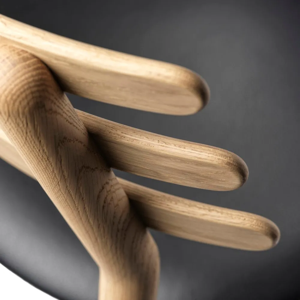 Spisebordsstole-Poul M. Volther J48 - Stol - Eg - Sort læder