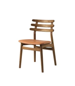 Spisebordsstole-Poul M. Volther J48 - Stol - Røget eg - Cognac læder