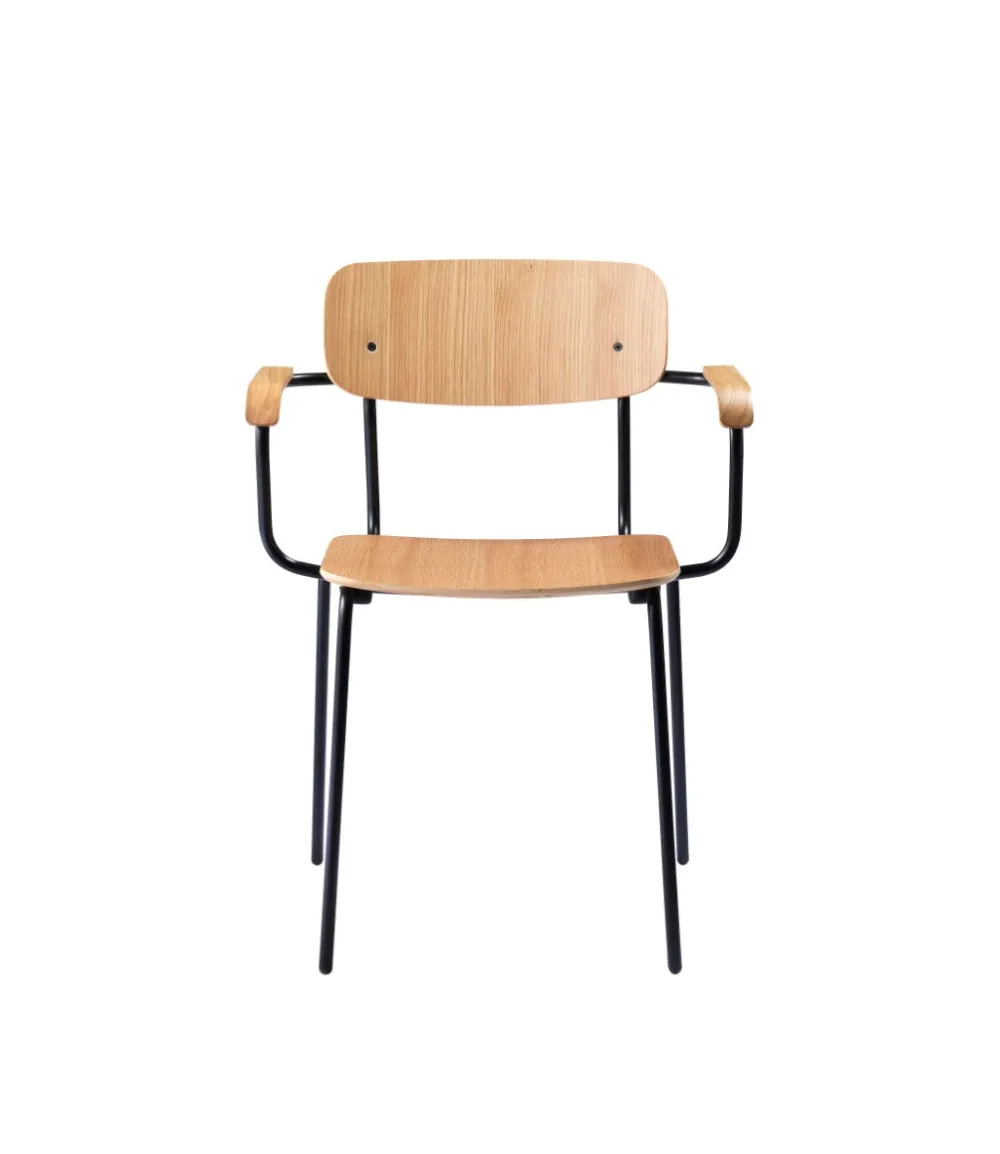 Spisebordsstole-Jakob Thau J183 Holmen - Stabelstol m/armlæn - Eg - 4 stk.