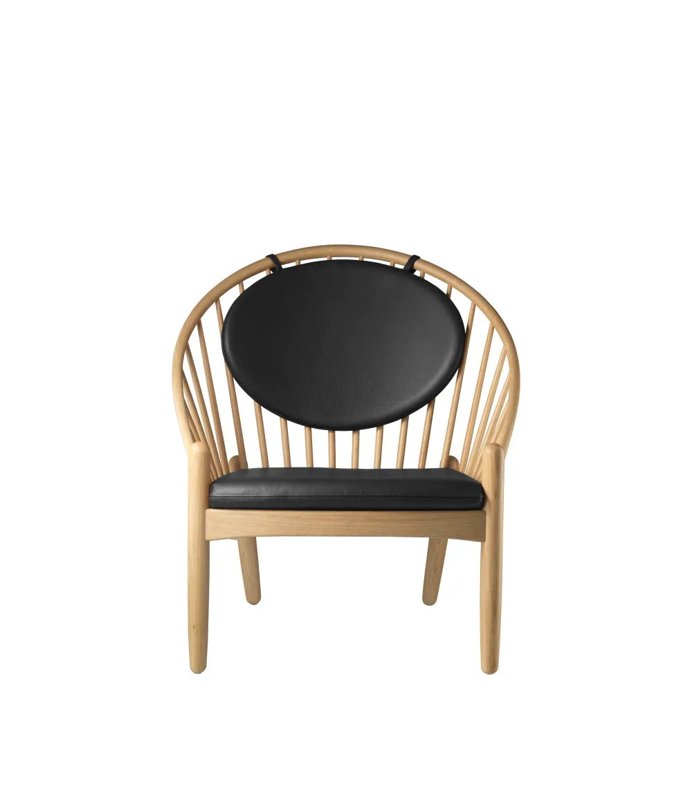 Lænestole-Poul M. Volther J166 Jørna - Stol - Eg - Sort læder