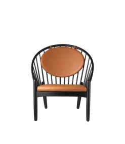 Lænestole-Poul M. Volther J166 Jørna - Stol - Jet Black - Cognac læder