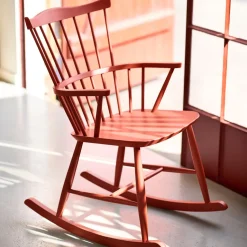Lænestole-Børge Mogensen J52G - Gyngestol - Bøg - Brick Red