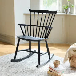 Lænestole-Børge Mogensen J52G - Gyngestol - Bøg - Jet Black