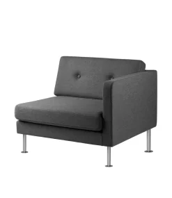 Modulsofaer-Unit10 L42 Firhøj - Højre modul 90 - Stål - Dark Grey