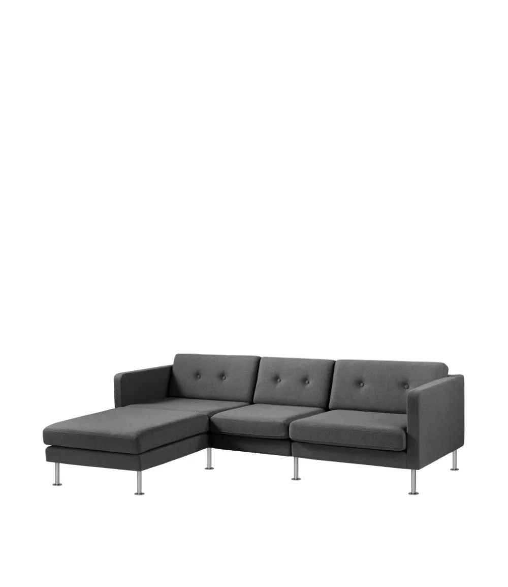 Modulsofaer-Unit10 L42 Firhøj - Højre modul 90 - Stål - Dark Grey