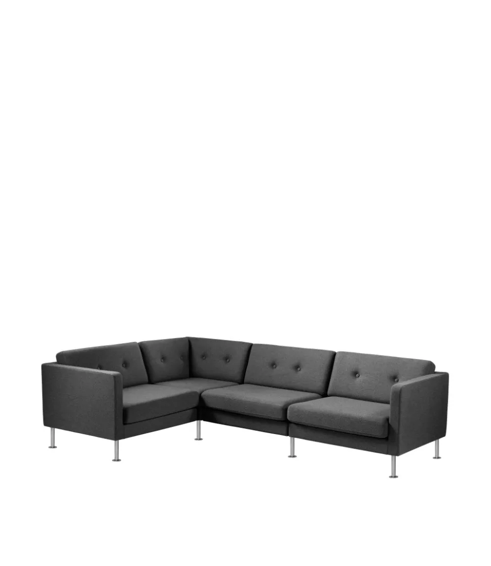 Modulsofaer-Unit10 L42 Firhøj - Højre modul 90 - Stål - Dark Grey