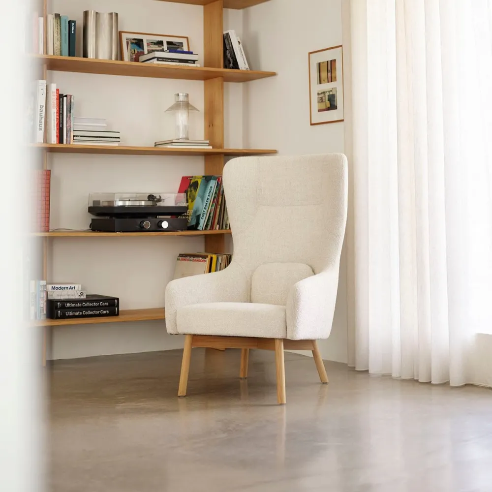 Lænestole-Foersom & Hiort-Lorenzen L35 Gesja - Øreklapstol - Eg - Beige