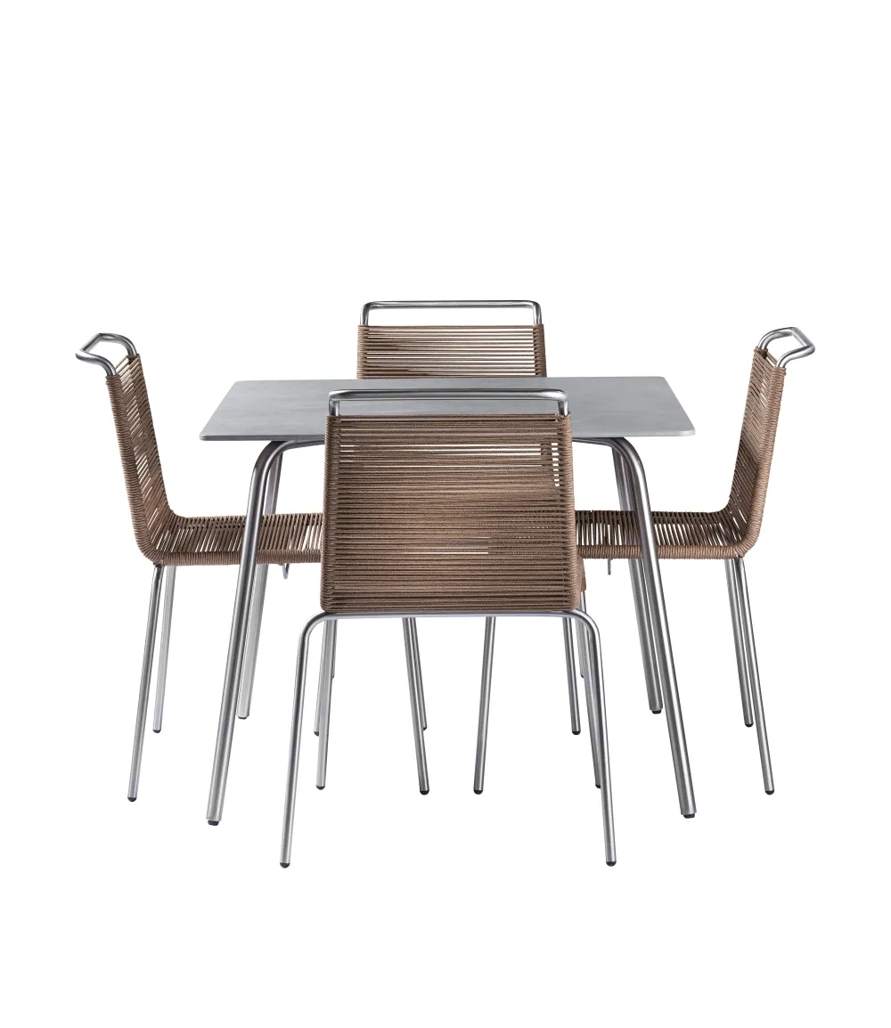 Havemøbelsæt-Salto & Sigsgaard Teglgaard - Lille Havesæt - 90x90/Brun