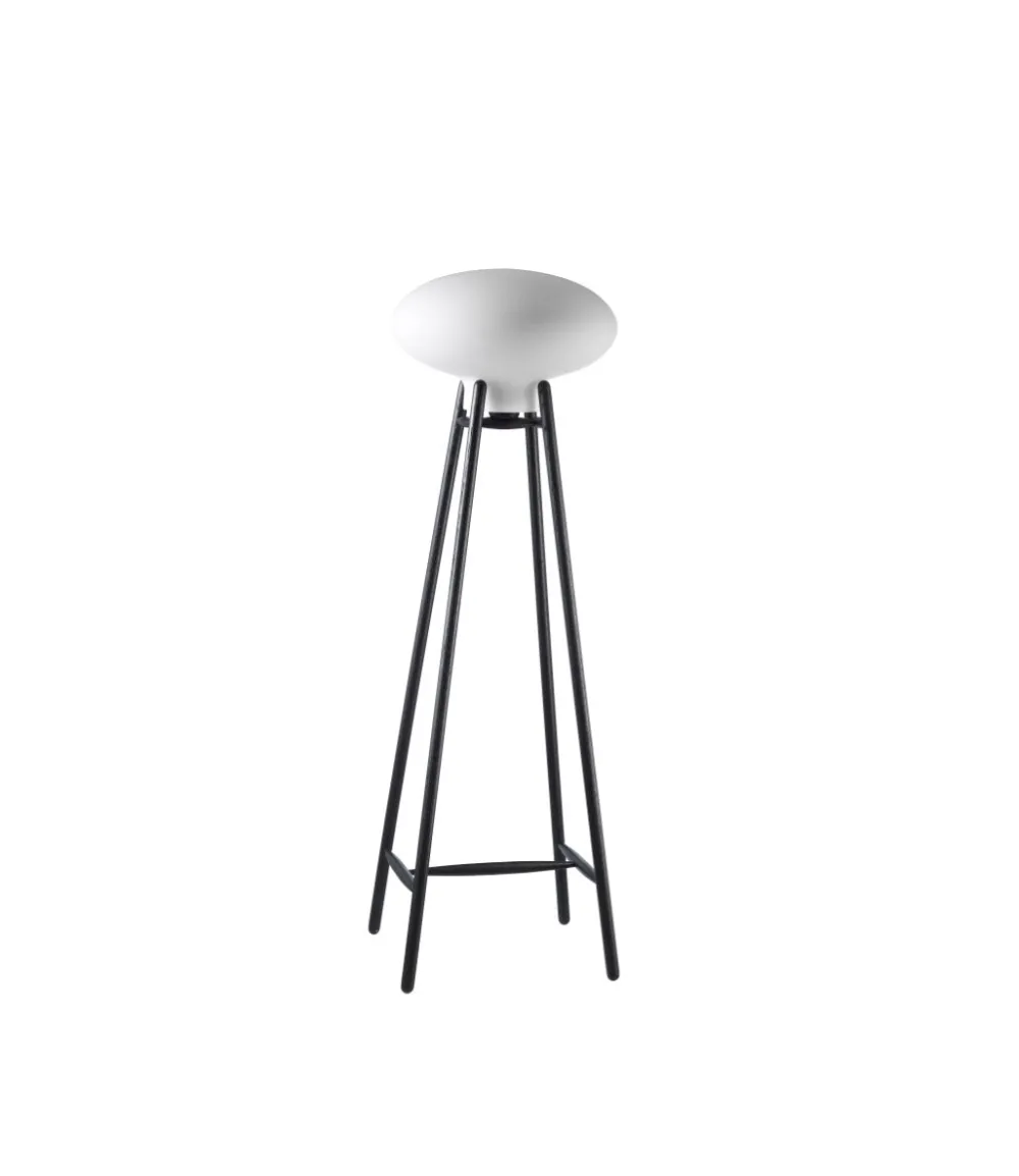 Gulvlamper-Philip Bro & Dögg Gudmundsdottir U5 Hiti - Gulvlampe - Eg - Sort - Opalt glas